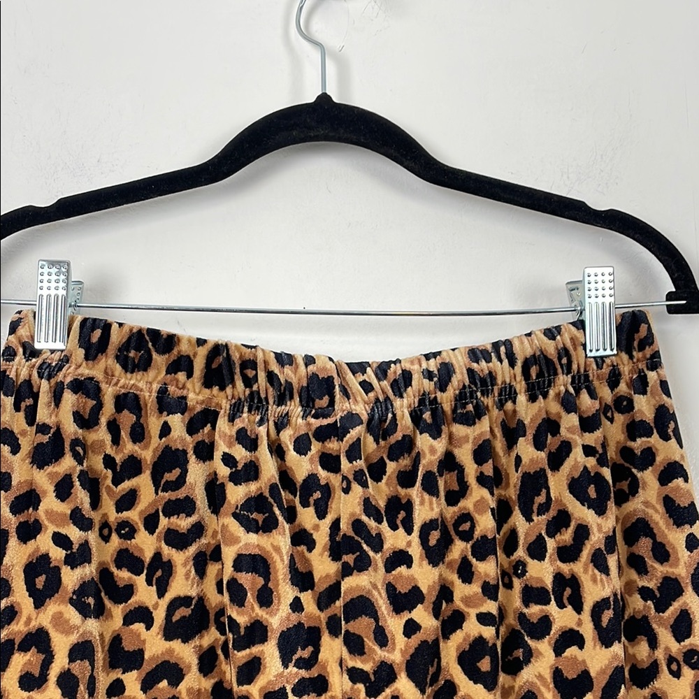 Retro Oyrosy Leopard Print Hooded Sweatshirt And Pant 2 Piece Women M Jogger Set - Picture 13 of 15